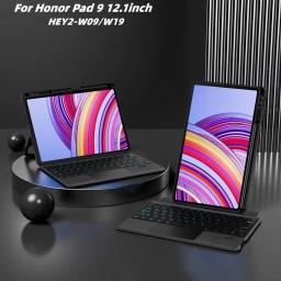 Keyboard case for Honor Pad 9 12.1'' HEY2-W09 2024 Magnetic Detachable Spanish Russian Backlit Arabic Portuguese Keyboard Cover
