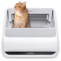 X5 Self-Cleaning Cat Litter Box - Unique Split System, Open Top, 30-Day Capacity - Automatic Litter Scooping Robot, Odor-Seal Di