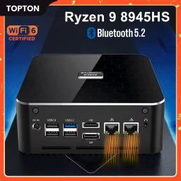 Topton M600 Rzyen 9 8945HS R5 8645HS AMD AI Mini PC 2xDDR5 2xPCIe4.0 2x2.5G LAN Windows 11 MINIPC Desktop Computer Gamer PC WiFi