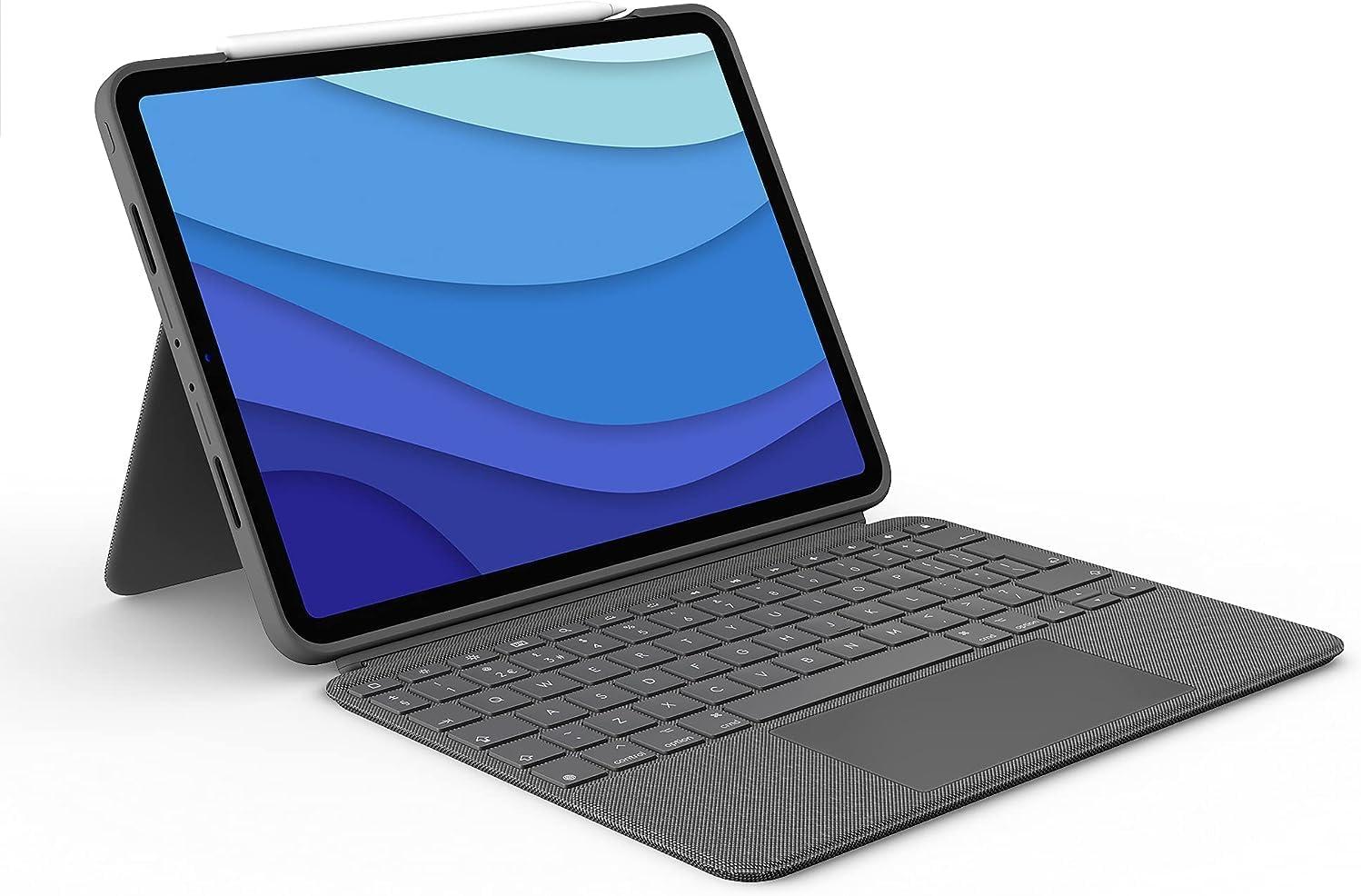 Logitech Combo Touch iPad Pro 11-inch (1st, 2nd, 3rd, 4th gen - 2018, 2020, 2021, 2022) Keyboard Case - Detachable Backlit Keyboard, Click-Anywhere Trackpad - Oxford Gray; USA Layout (Renewed)