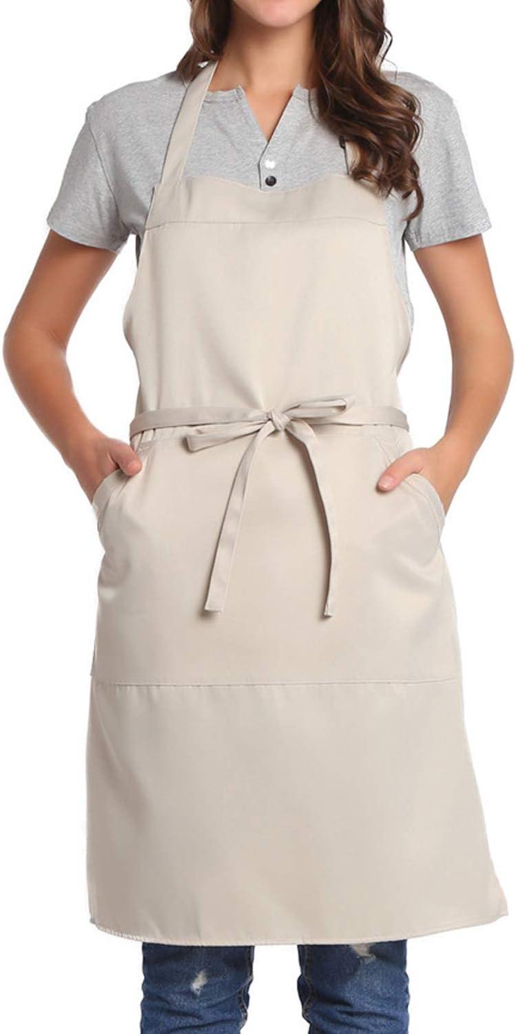 Adjustable Bib Apron with Long Ties for Women Men 18 Colors Chef Kitchen Cooking
