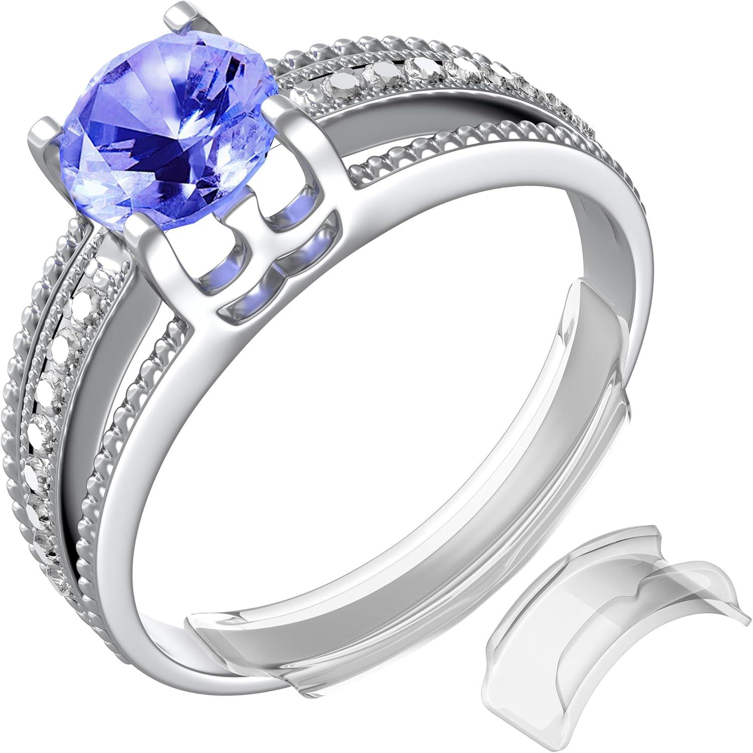 5 STARS UNITED Ring Sizers for Loose Rings - 8 Easy-Clip Ring Size Adjusters for 1-10 mm Band Widths - Ring Guards for Women and Men