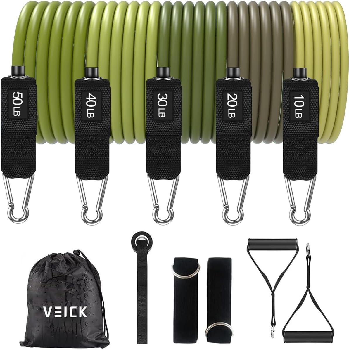 VEICK Resistance Bands, Exercise Bands, Workout Bands, Resistance Bands for Working Out with Handles for Men and Women, Exercising Bands for Fitness Weights Work Out at Home