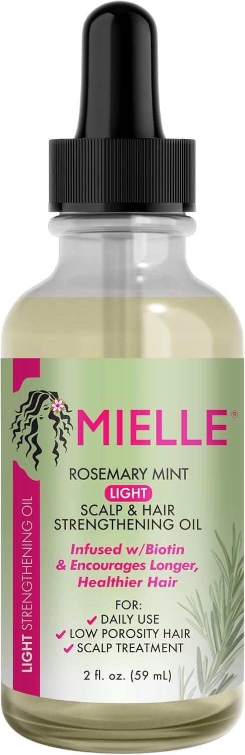Mielle Organics Rosemary Mint Light Scalp & Hair Strengthening Oil, 2 Ounce