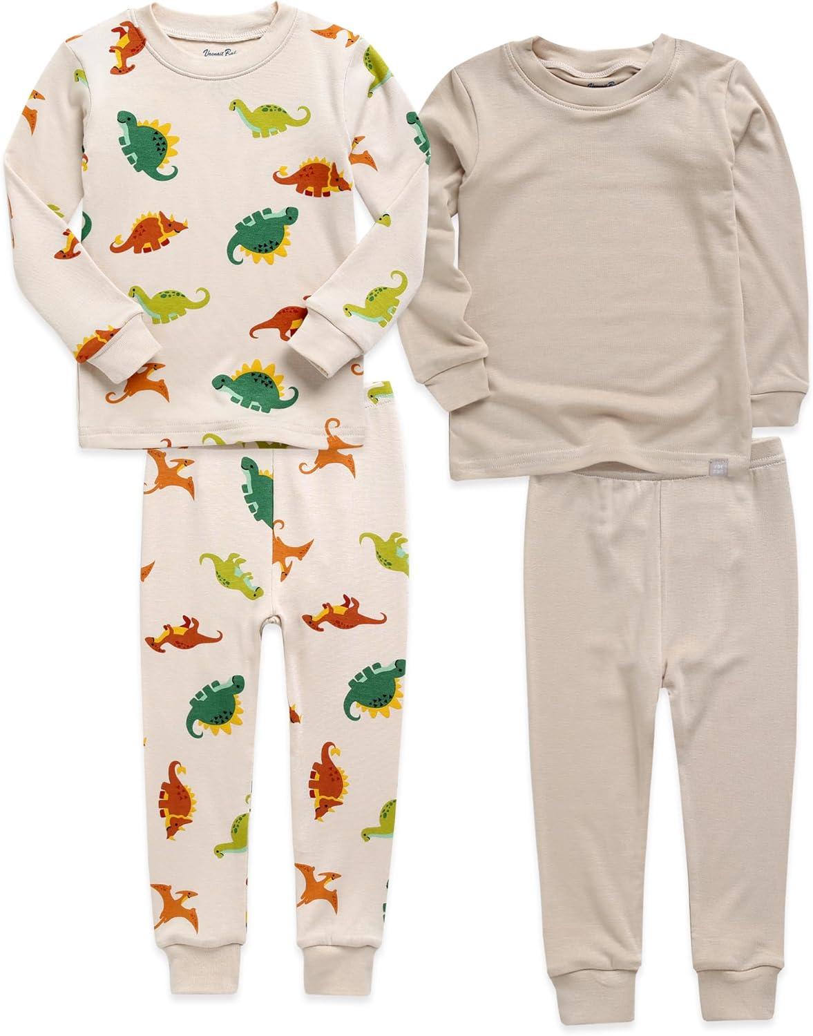 VAENAIT 6M-12Y Toddler Kids Girls Boys Soft Comfy Modal Tencel Solid Raglan Sleepwear Pajamas Pjs 2pcs/4pcs Set