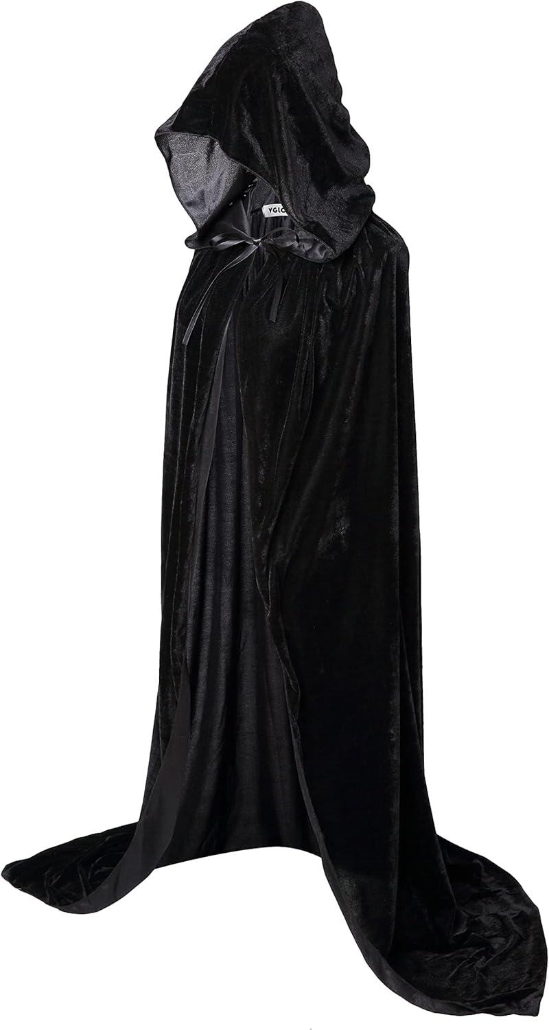 VGLOOK Unisex Adults Hooded Cloak Velvet Cape for Halloween Cosplay Costumes